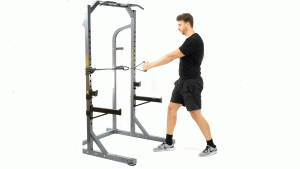BANDA RESISTENCIA-RACK-DORSAL-REMO FRONTAL UNILATERAL CON ROTACION