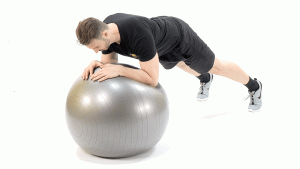 FITBALL-ABDOMEN-EN PLANCHA FRONTAL SOBRE LA PELOTA Y HACER CIRCULO